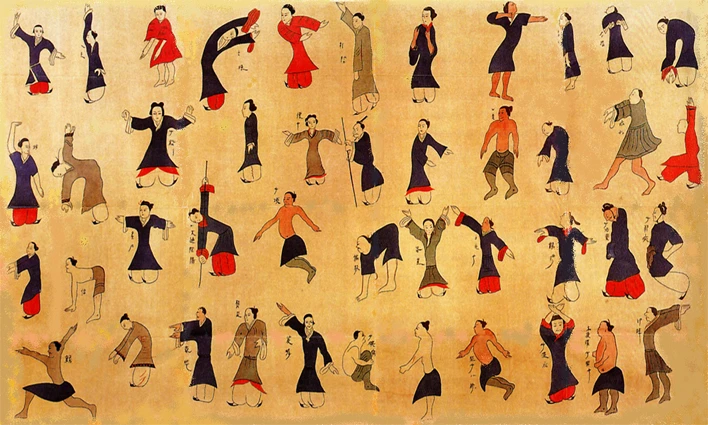 Daoyintu – historische Qigong-Figuren, vergrößert